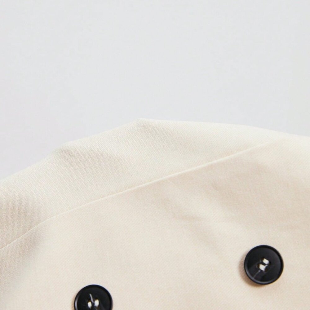 Khaki Casual Women's Short Sleeve Double-Breasted /Work Blazer - Picture 7 of 7